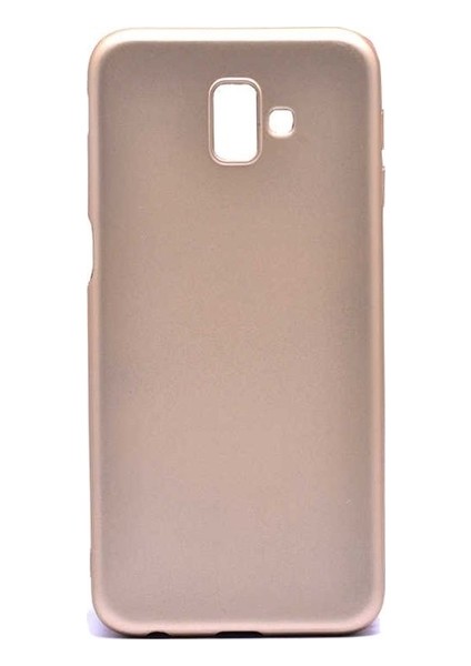 Samsung Galaxy J6 Mat Premium Silikon Kılıf - Gold + Tam Kaplayan 6D Nano Ekran Koruyucu