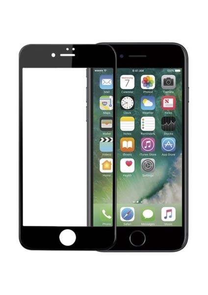 Apple iPhone 7 Plus Ultra İnce Mat Silikon - Siyah + Tam Kaplayan 6D Nano Ekran Koruyucu