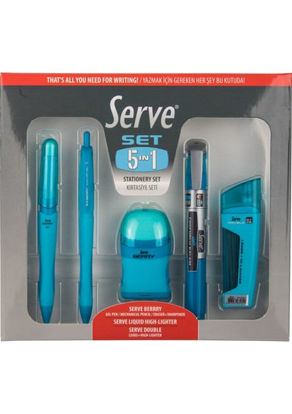Kırtasiye Seti 5'li 0.7 mm Mavi