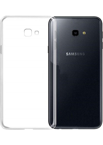 Samsung Galaxy J4 Plus Silikon Kılıf Şeffaf + Cam Ekran Koruyucu Şeffaf