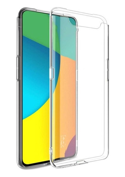 Tekno Grup Samsung Galaxy A80 Silikon Kılıf Şeffaf + Tam Kaplayan 6D Nano Ekran Koruyucu Şeffaf