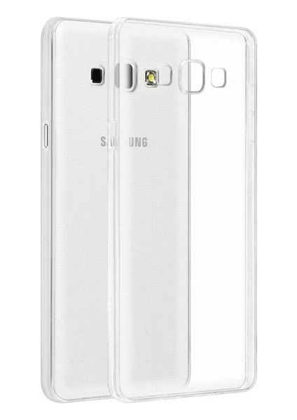 Samsung Galaxy A8 Silikon Kılıf Şeffaf + Cam Ekran Koruyucu Şeffaf