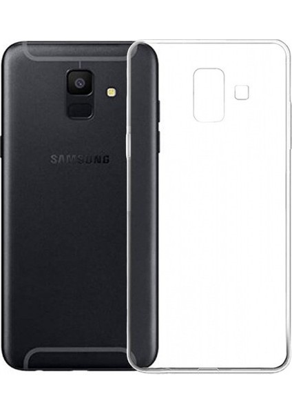 Samsung Galaxy A6 2018 Silikon Kılıf Şeffaf + Cam Ekran Koruyucu Şeffaf