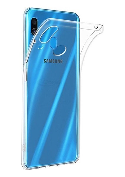 Samsung Galaxy A10 Silikon Kılıf Şeffaf + Tam Kaplayan 6D Nano Ekran Koruyucu Şeffaf