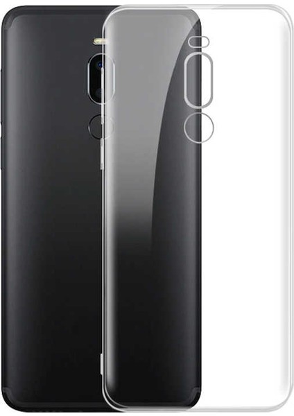 Meizu Note 8 Silikon Kılıf Şeffaf + Cam Ekran Koruyucu Şeffaf