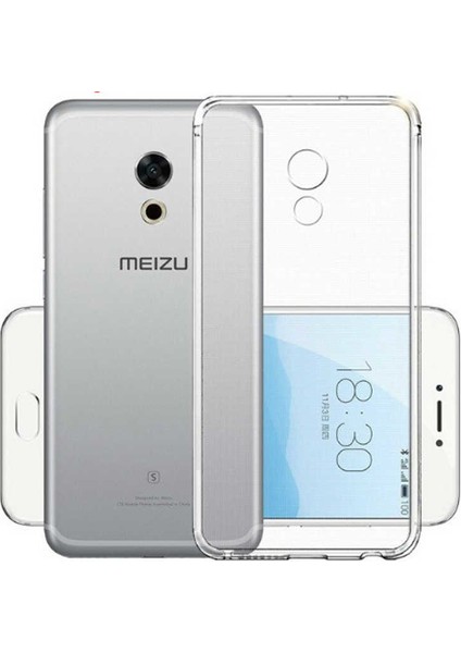 Meizu M6S Silikon Kılıf Şeffaf + Cam Ekran Koruyucu Şeffaf