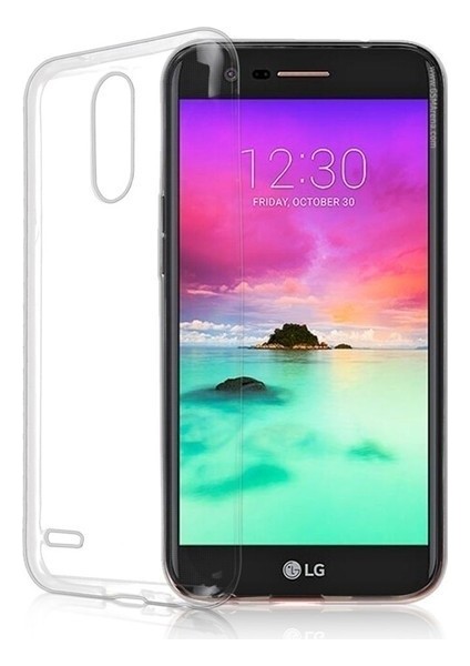 LG K8 2017 Silikon Kılıf Şeffaf + Cam Ekran Koruyucu Şeffaf