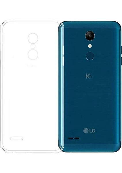 Tekno Grup LG K11 Silikon Kılıf Şeffaf + Cam Ekran Koruyucu Şeffaf