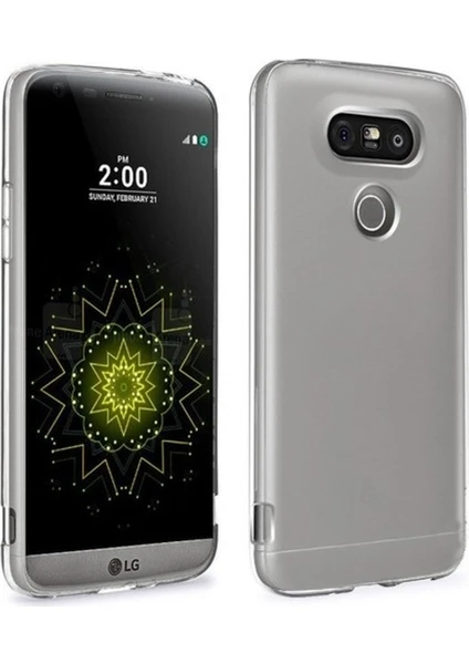 Tekno Grup LG G5 Silikon Kılıf Şeffaf + Cam Ekran Koruyucu Şeffaf