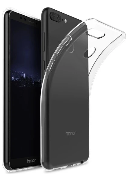 Tekno Grup Huawei Honor 9 Lite Silikon Kılıf Şeffaf + Nano Ekran Koruyucu Şeffaf