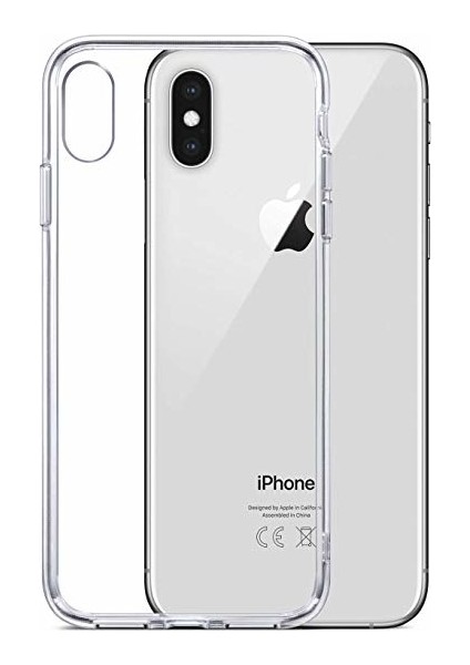 Apple iPhone XS Silikon Kılıf Şeffaf + Tam Kaplayan 5D Nano Ekran Koruyucu Şeffaf
