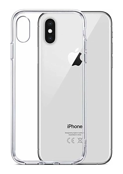 Tekno Grup Apple iPhone X Silikon Kılıf Şeffaf + Tam Kaplayan 5D Nano Ekran Koruyucu Şeffaf