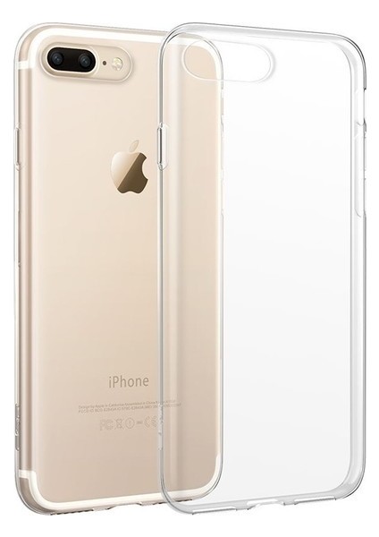 Apple iPhone 8 Plus Silikon Kılıf Şeffaf + Tam Kaplayan 5D Nano Ekran Koruyucu Ekran Koruyucu Siyah