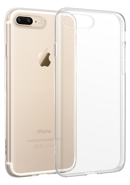 Apple iPhone 8 Plus Silikon Kılıf Şeffaf + Full Body Ekran Koruyucu 360 (Ön-Arka) Şeffaf