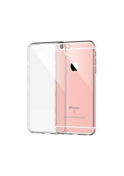 Apple iPhone 6-6s Silikon Kılıf Şeffaf + Full Body Ekran Koruyucu 360 (Ön-Arka) Şeffaf