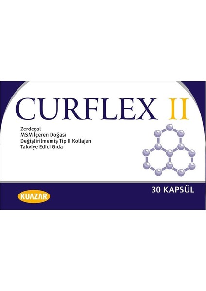 Curflex II - Tip 2 ve Zerdeçal içeren Gıda Takviyesi 30 Kapsül