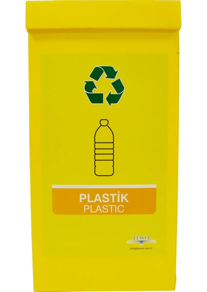 Geri Dönüşüm Kutusu  Sıfır Artık Kutusu Sarı Plastik