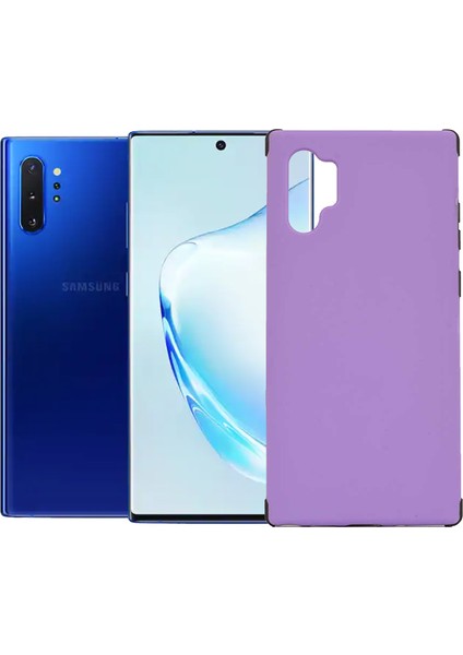 Samsung Galaxy Note 10 Plus Kılıf Tam Koruyan Silikon Sert Arka Kapak Fantastik Mor