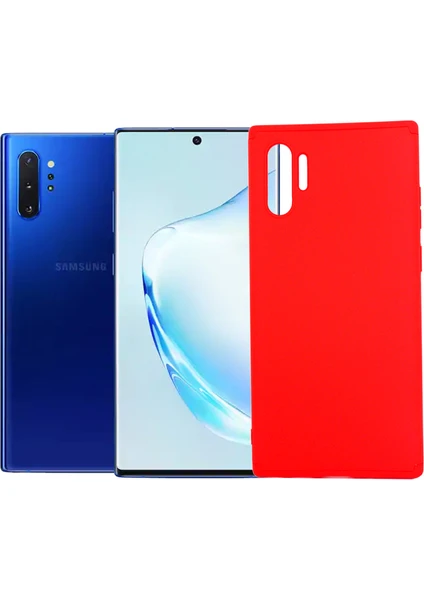 Case 4U Samsung Galaxy Note 10 Plus Kılıf 3 Parçalı Tam Koruma Sert Mika Ays Kapak Kırmızı