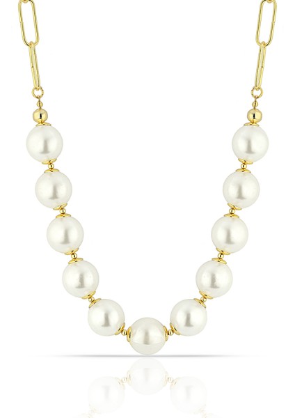 Beyaz Boncuklu Uzun Kolye Ps0924