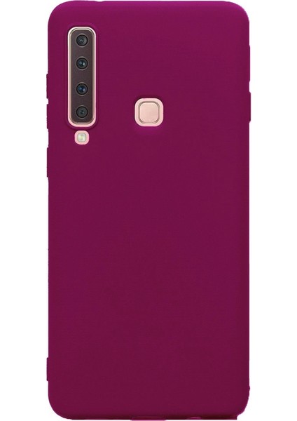 Samsung Galaxy A9 2018 Premier Mat Esnek Silikon Kılıf + Temperli Cam Mor