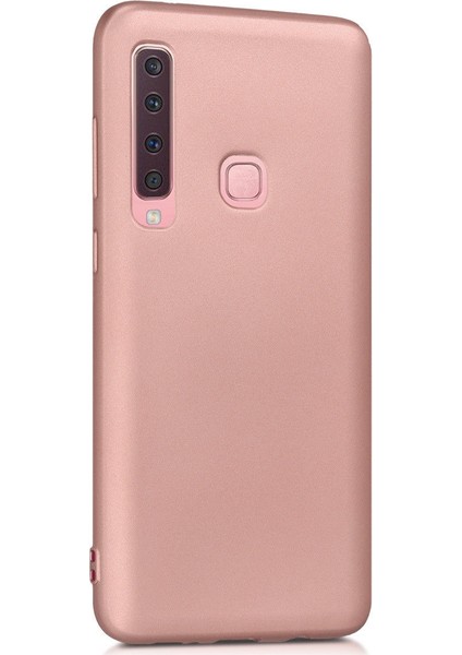 Samsung Galaxy A9 2018 Premier Mat Esnek Silikon Kılıf + Temperli Cam Rose Gold