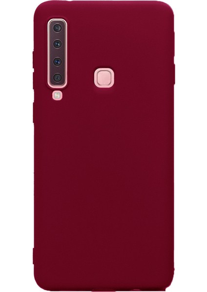 Samsung Galaxy A9 2018 Premier Mat Esnek Silikon Kılıf + Temperli Cam Kırmızı