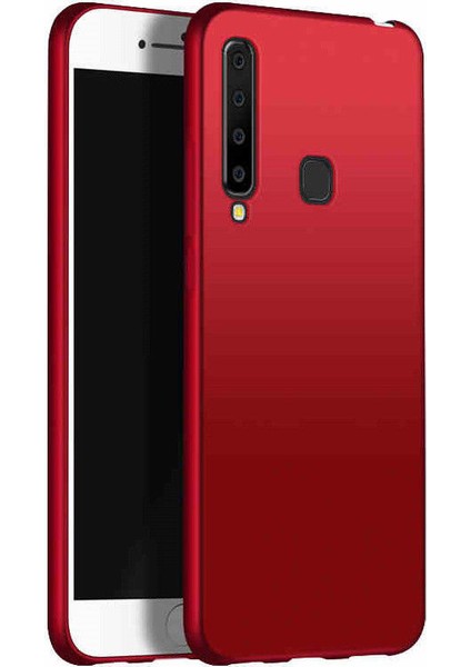 Samsung Galaxy A9 2018 Premier Mat Esnek Silikon Kılıf + Temperli Cam Kırmızı fiyatları
