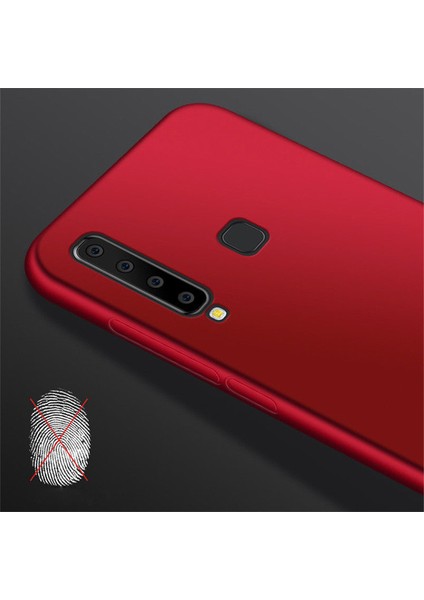 Samsung Galaxy A9 2018 Premier Mat Esnek Silikon Kılıf + Temperli Cam Kırmızı modelleri