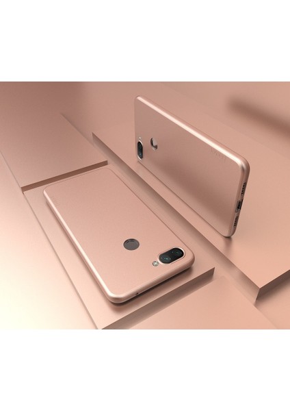 Xiaomi Mi 8 Lite Kılıf Premier Mat Esnek Silikon Kılıf + Esnek Nano Cam Rose Gold modelleri
