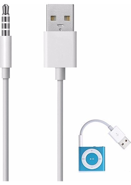 Apple iPod Shuffle Şarj Data Kablosu 3. 4. 5. Nesil Uyumlu Kablo