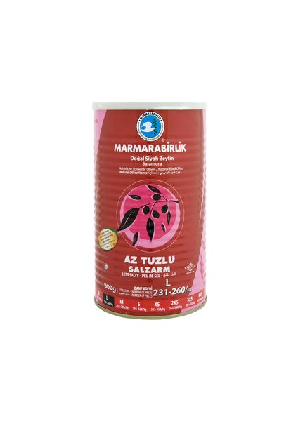 800 gr (L) 231-260 Kalibre Az Tuzlu Zeytin