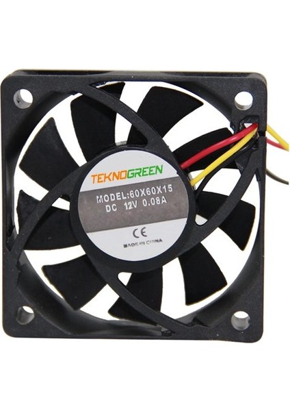 Teknogreen 60 x 60 x 15 mm 12V 3Pin Kasa Fanı