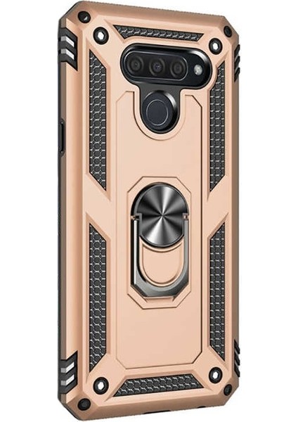 Note 10 Plus Kılıf Çift Katmanlı Yüzüklü Tank Vega Koruma Gold