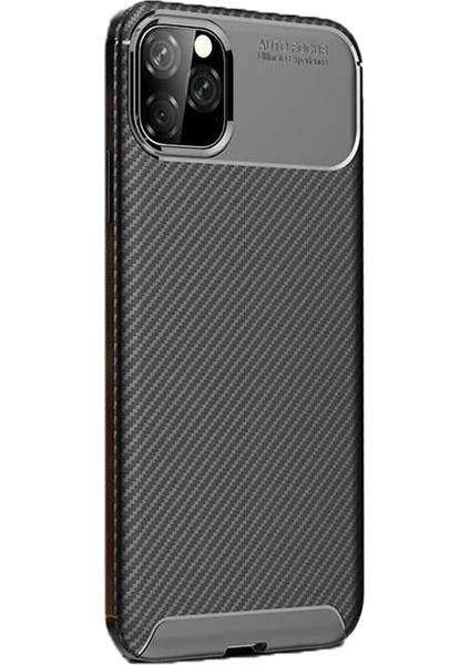 Apple iPhone 11 Pro Max Kılıf Negro Karbon Dizayn Silikon Siyah