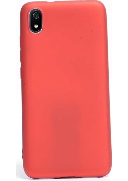 Xiaomi Redmi 7a Kılıf Premier Silikon Esnek Koruma + Nano Glass Kırmızı