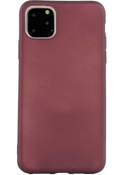 Apple iPhone 11 Pro Kılıf Premier Silikon Esnek Koruma + Nano Glass Mürdüm