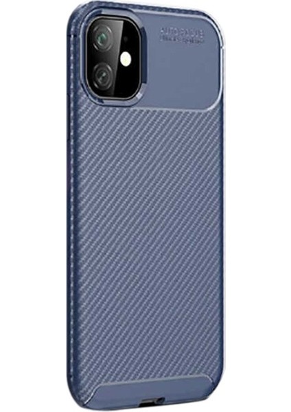 Apple iPhone 11 Kılıf Negro Karbon Dizayn Silikon Lacivert