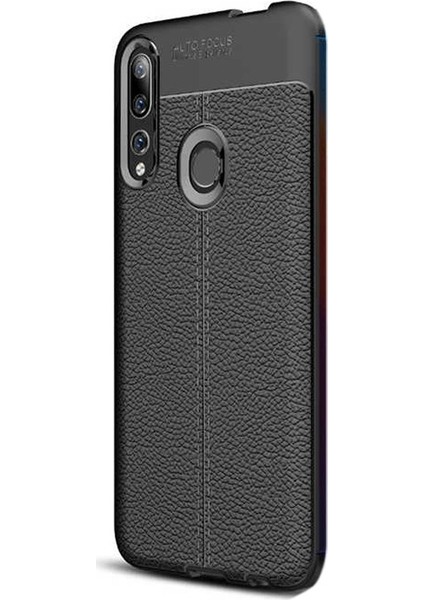 Huawei Y9 Prime 2019 Kılıf Niss Silikon Deri Görünümlü Siyah