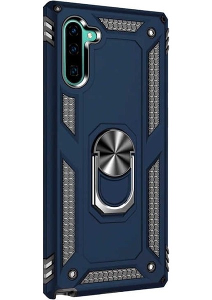 Samsung Galaxy Note 10 Kılıf Vega Standlı Yüzüklü Mıknatıslı Lacivert