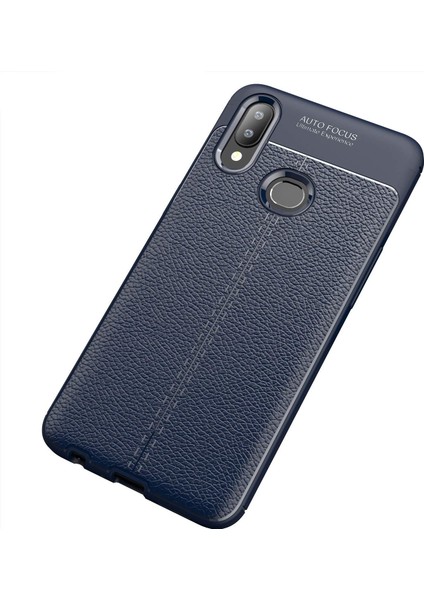 Samsung Galaxy A10s Kılıf Niss Silikon Deri Görünümlü + Nano Glass Lacivert modelleri