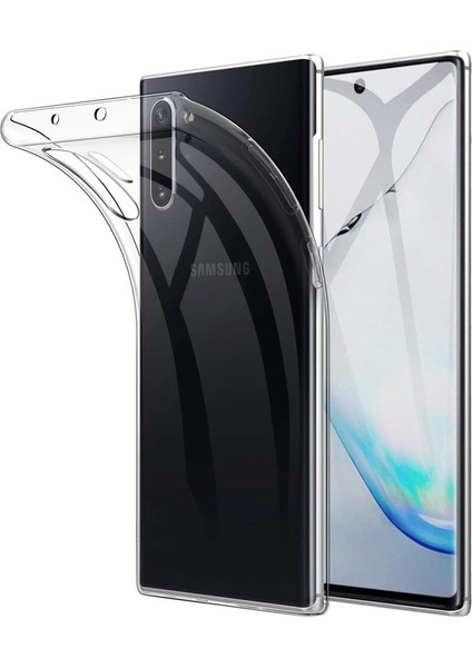 Samsung Galaxy Note 10 Plus Kılıf Süper Sillikon Yumuşak Arka Koruma Şeffaf