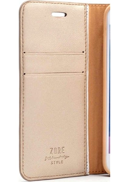 Apple iPhone 11 Pro Max Kılıf Delüx Cüzdan Kartvizitli Para Gözlü Kopçalı Gold