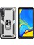 Galaxy A7 2018 Kılıf Zırh Koruma Yüzüklü Standlı Armor Silikon Kapak + Ekran Koruma Gri 1