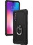 Xiaomi Mi 9 Kılıf Zırh Koruma Yüzüklü Standlı Armor Silikon Kapak + Nano Ekran Koruma Siyah 1