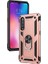 Xiaomi Mi 9 Kılıf Zırh Koruma Yüzüklü Standlı Armor Silikon Kapak + Nano Ekran Koruma Rose Gold 1
