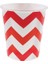 Kırmızı Zigzag Karton Bardak 8'li 1
