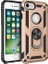 Apple iPhone 8 Kılıf Yüzüklü Standlı Ultra Korumalı Manyetik Vega Kapak-Gold 1
