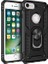 Apple iPhone 7 Kılıf Yüzüklü Standlı Ultra Korumalı Manyetik Vega Kapak-Siyah + Cam Ekran Koruyucu 1