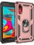 Samsung Galaxy A2 Core Kılıf Yüzüklü Standlı Ultra Korumalı Manyetik Vega Kapak-Rose + Cam Ekran Koruyucu 1